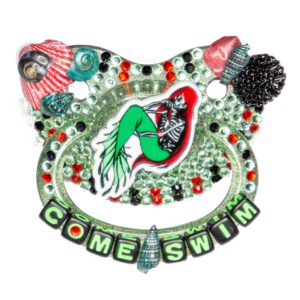 Come Swim Siren Translucent Glitter Green Adult Deco Pacifier