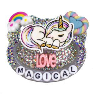 Magical Unicorn Glitter Silver Adult Deco Pacifier